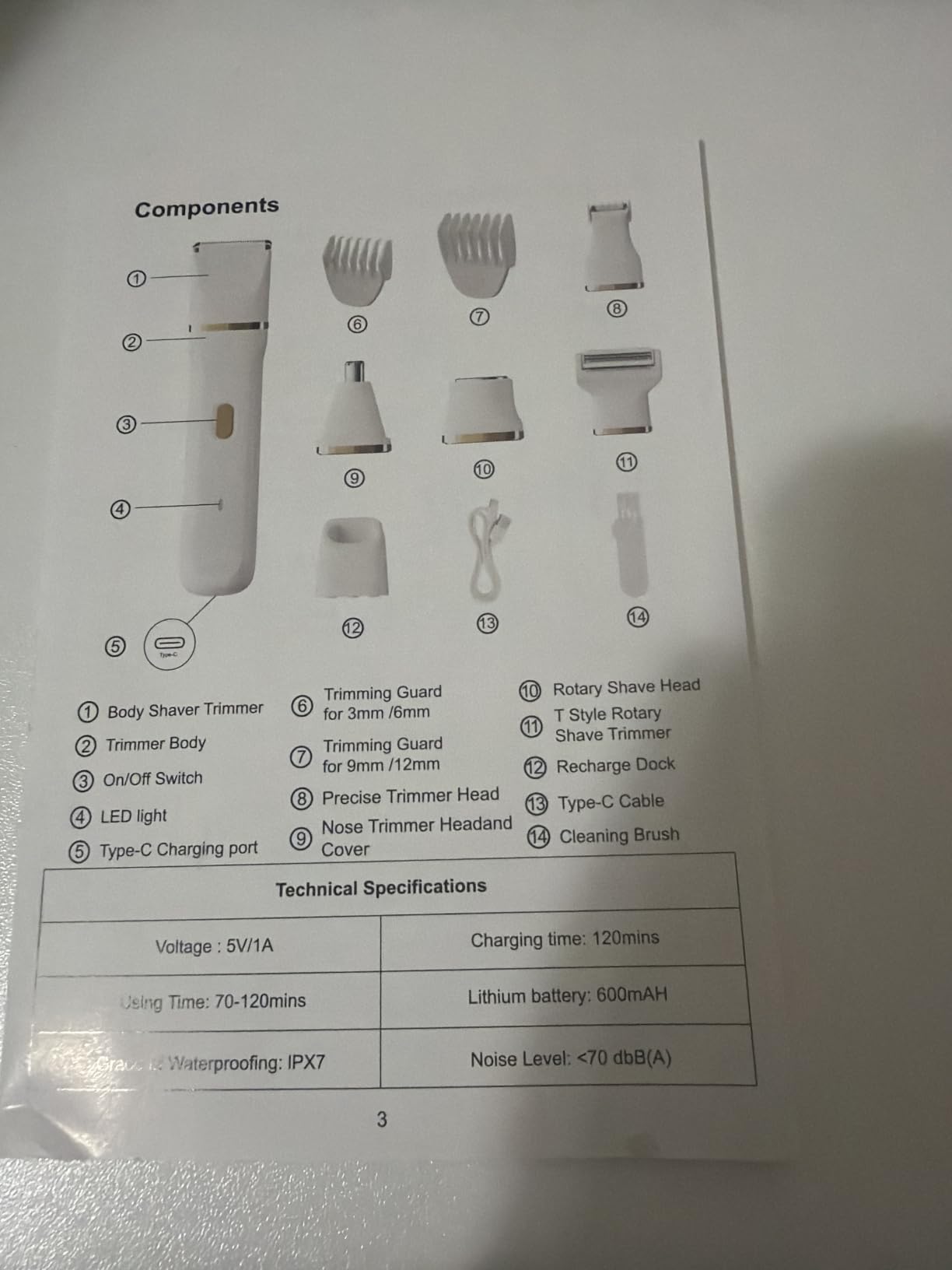 KINGTEE 5-in-1 Electric Bikini Trimmer for Women – IPX7 Waterproof Shaver, Cordless Body & Facial Razors for Women, Ceramic Blades, USB-C Rechargeable, Painless Hair Removal Kit (White) customer photo 2