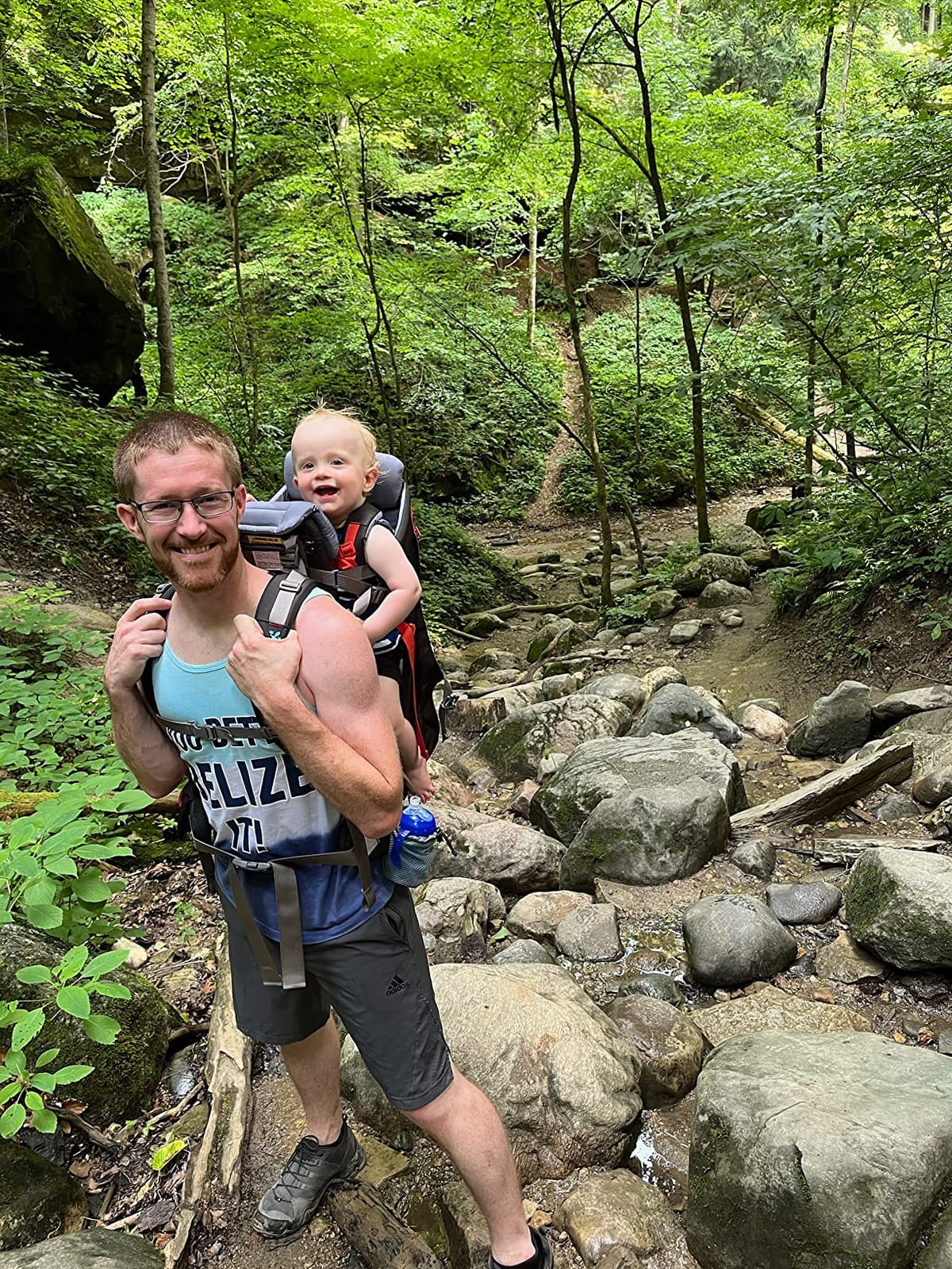 Baby Backpack Carrier, Toddler Hiking Backpack Carrier with Sunshade, Green customer photo 1
