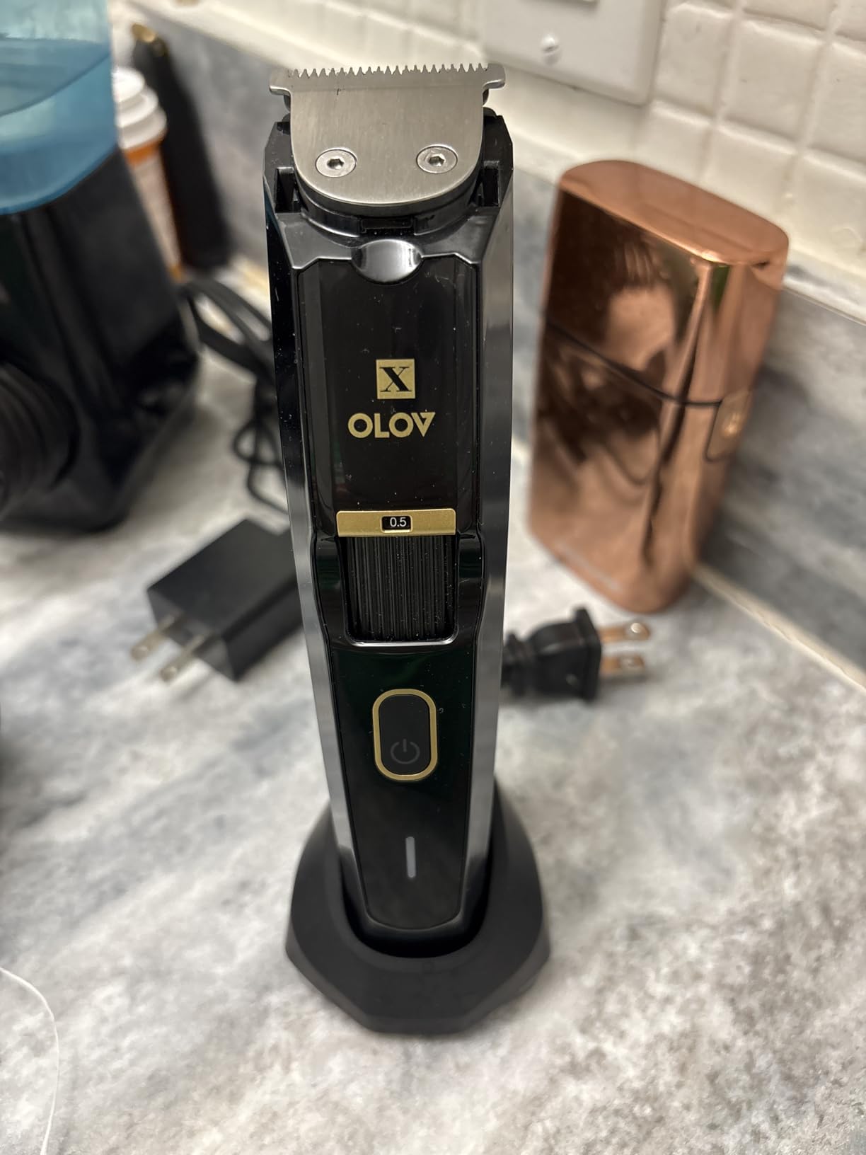 Men's Beard Trimmer - All-in-One Trimmer with Precision Dial - Premium Facial Hair Groomer - Adjustable 20 Length Setting, USB Recharge Dock, Cordless Waterproof Wet/Dry Clipper customer photo 2