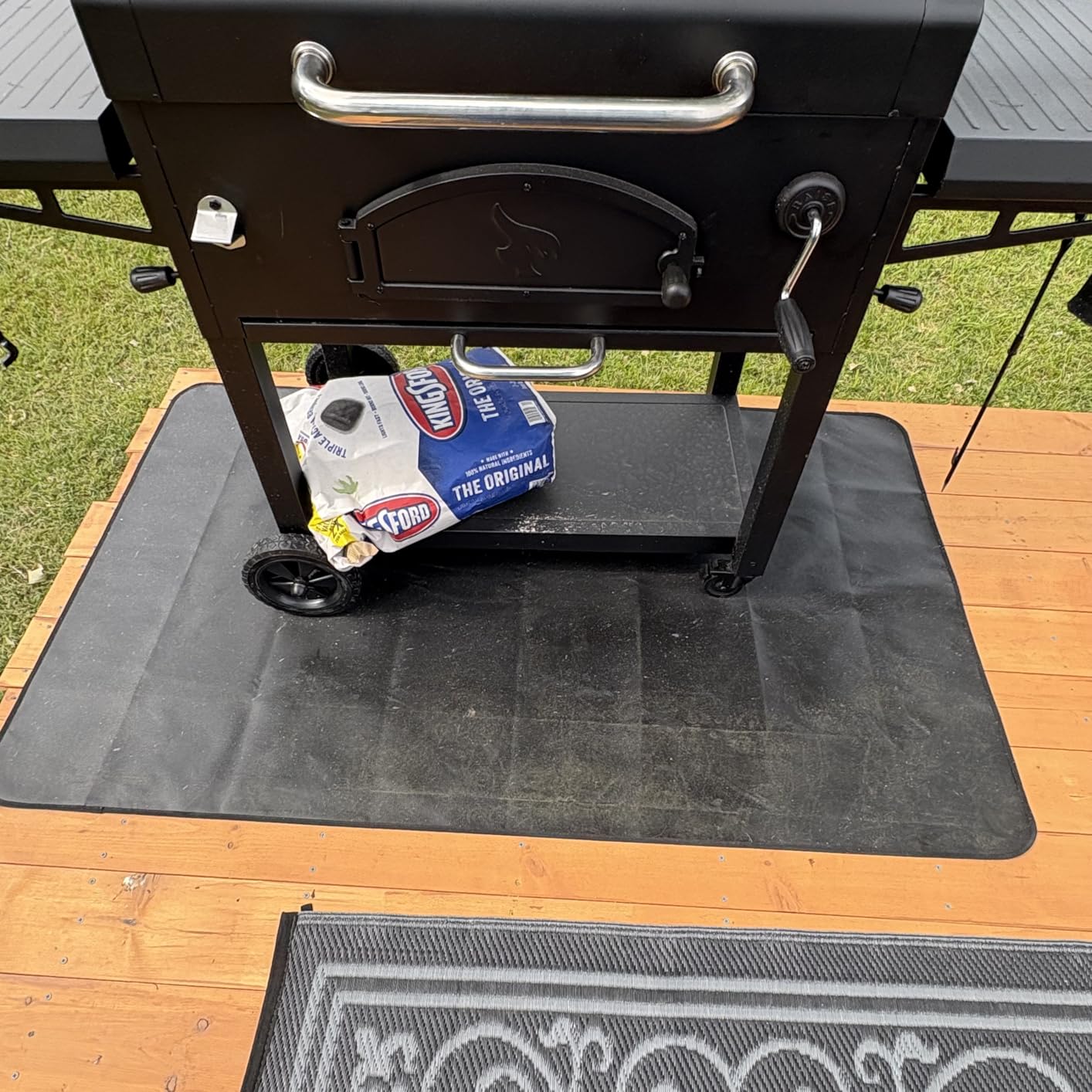 Under Grill Mats for Outdoor Grill - 65 x 39 Inch BBQ Deck Protector customer photo 1
