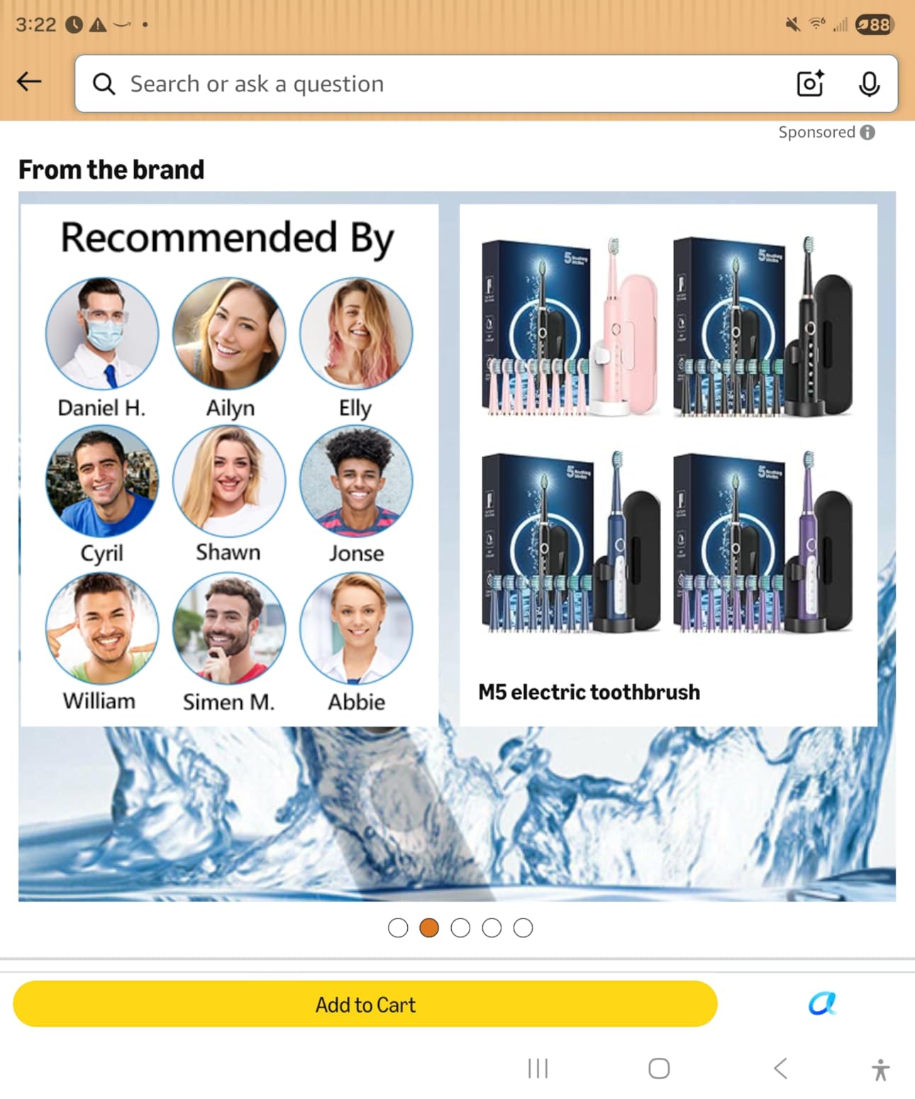 Rtauys M5 Electric Toothbrush for Adults - Sonic Electric Toothbrush for Kids and Adults with 8 Brush Heads & Travel Case, 120 Days Battery Life - Purple customer photo 1